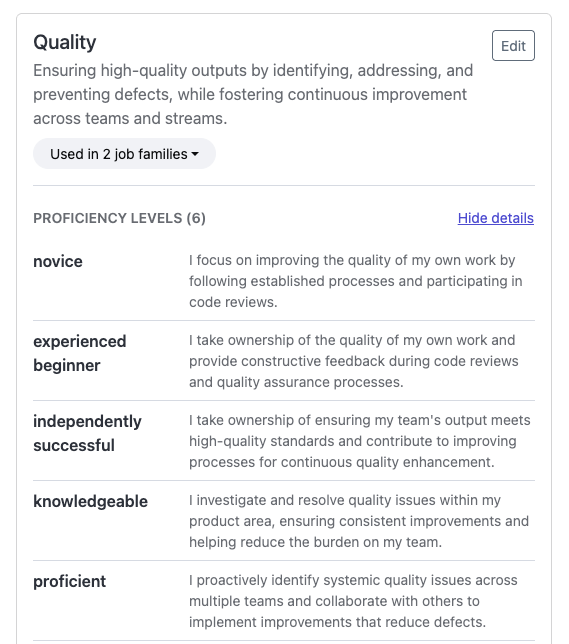 SkillsMap competency library screen